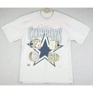 Team Rated 1995‎ 4x Super Bowl Champions Dallas Cowboys Tee Large Single Stitch